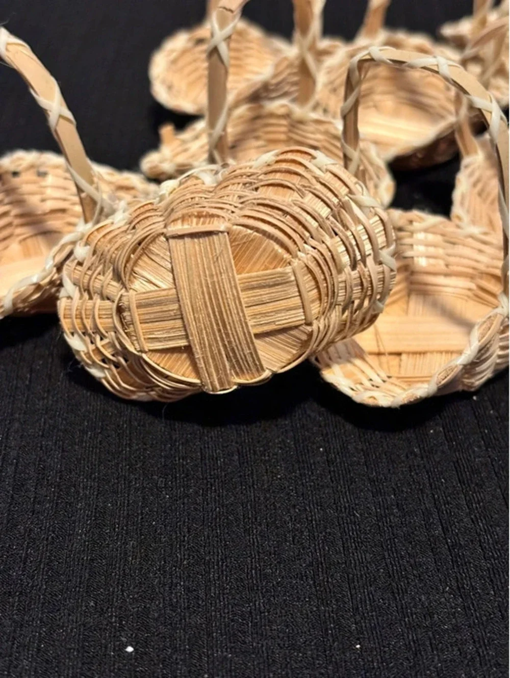 set of 11 small doll house woven baskets